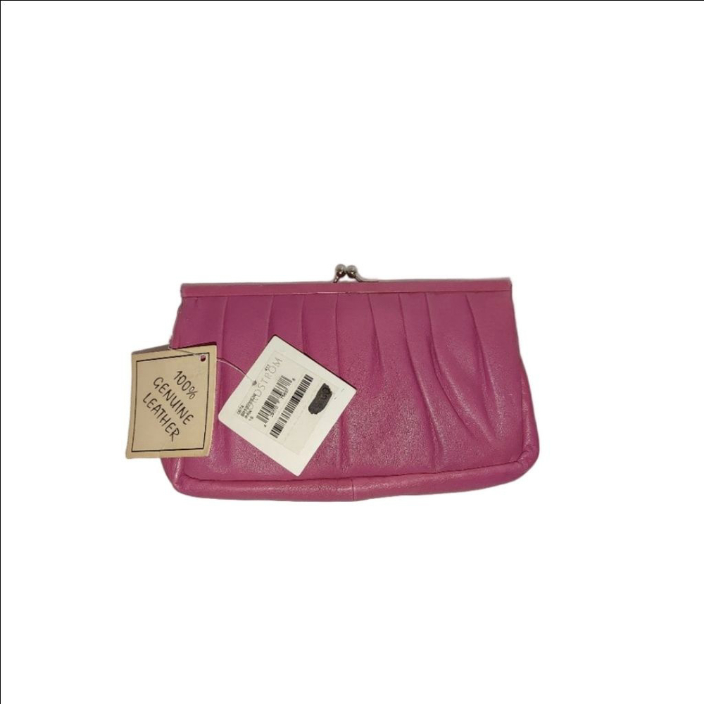 Nordstrom Genuine Leather Kisslock Pouch NWT